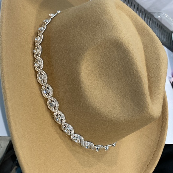 NWT Jessica Simpson,  Ashleigh Twisted Rhinestone Western Cowboy Hat / NS - Picture 8 of 9